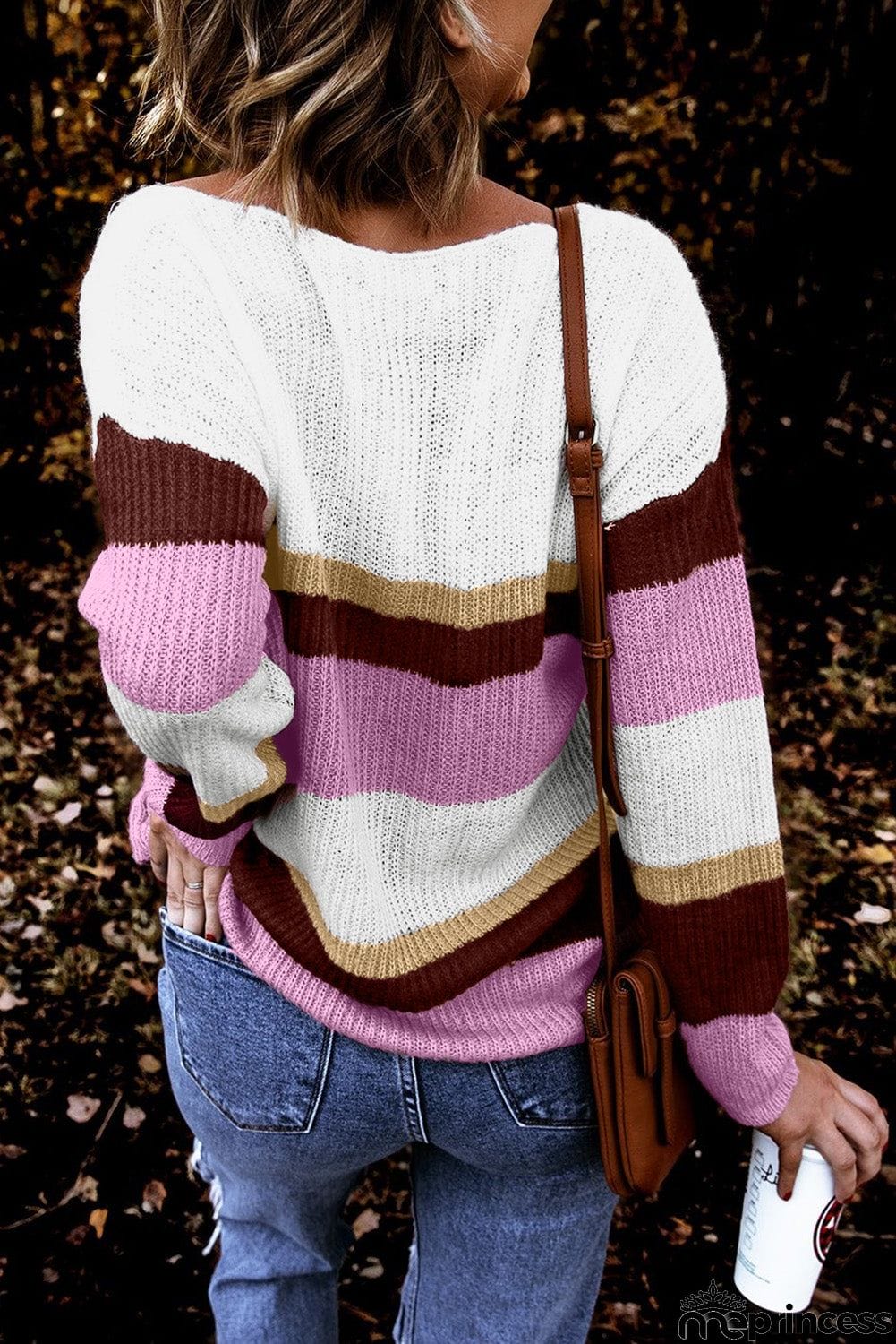 Color-lump Patchwork Sweater