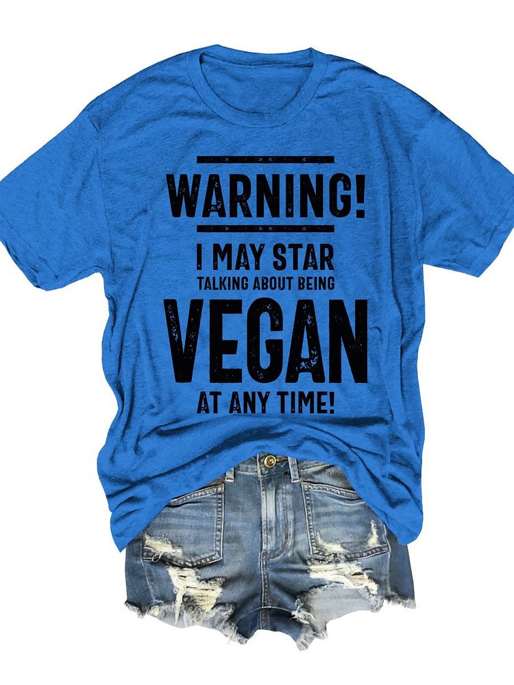 Bestdealfriday Being Vegan Graphic Short Seeve Round Neck Loose Tee