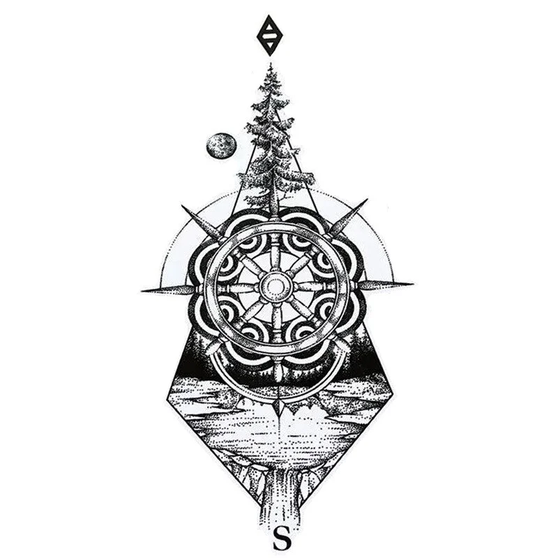 Sdrawing Waterproof Temporary Flower Tattoos Women Beauty Rose Butterfly Flash Feather 3D Fake Tattoo Arm Waist Hand Sticker Men