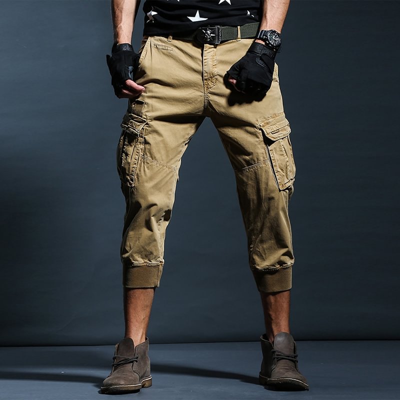 Multicolor Thin Pencil Harem Pants Cropped Casual Pants