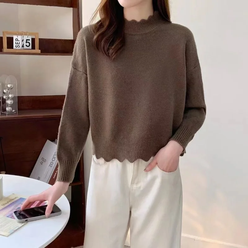 Ueong Color Retro Lazy Loose-Set Bottom Knitted Blouse 2024 Spring New Pullover Girl