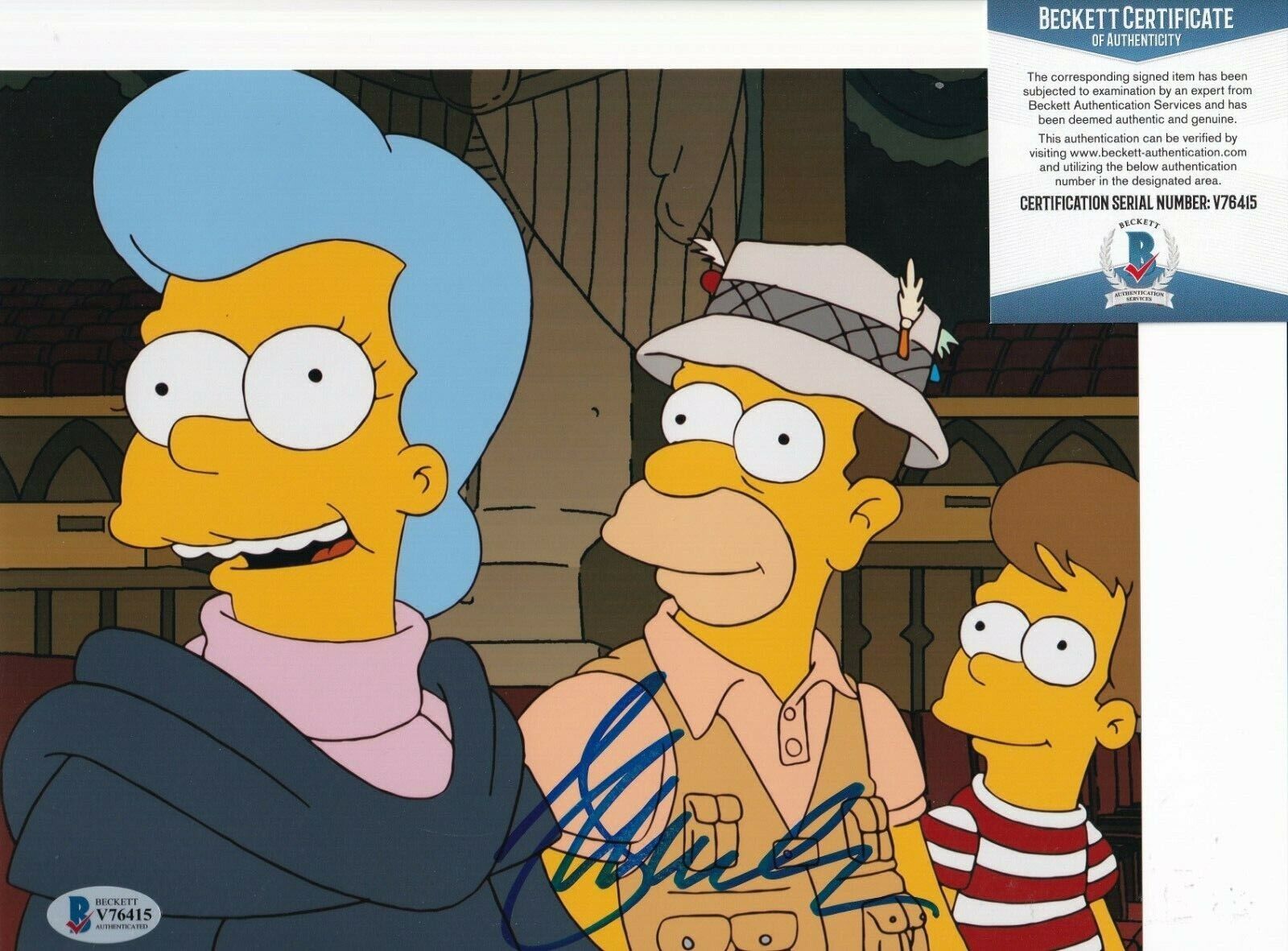 GLENN CLOSE signed (THE SIMPSONS) Mona Simpson 8X10 Photo Poster painting BECKETT BAS V76415