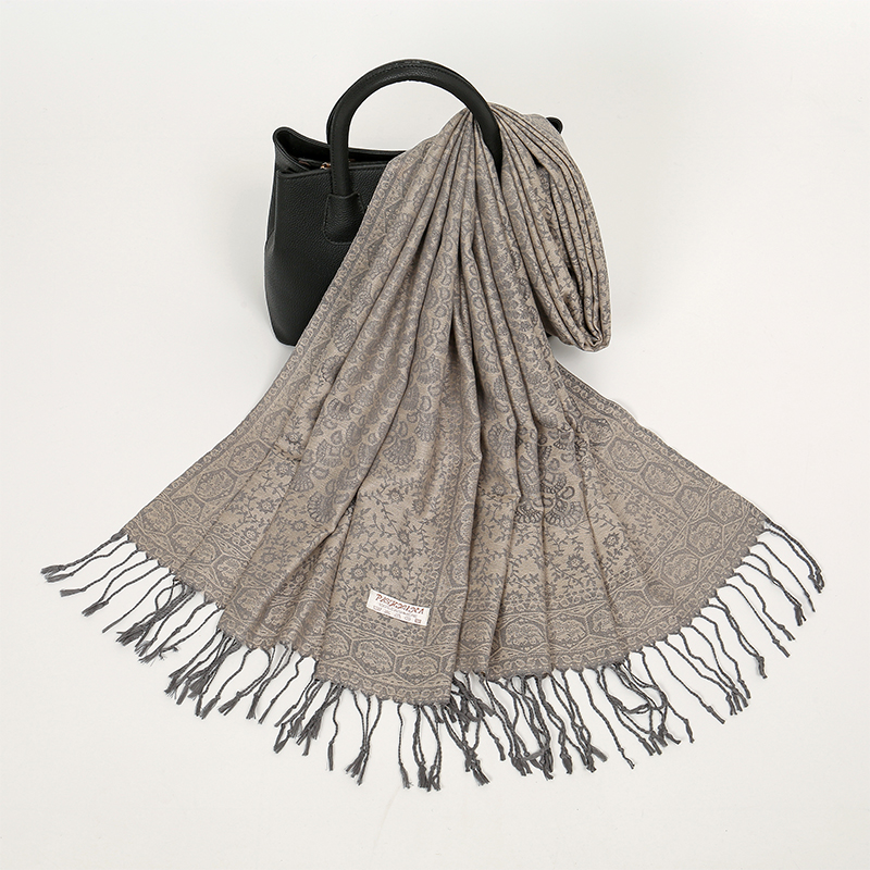Wheelsraw Pashmina Scarf – Vintage Jacquard Stoles Printed Cotton Hijab Sunscreen Wrap  