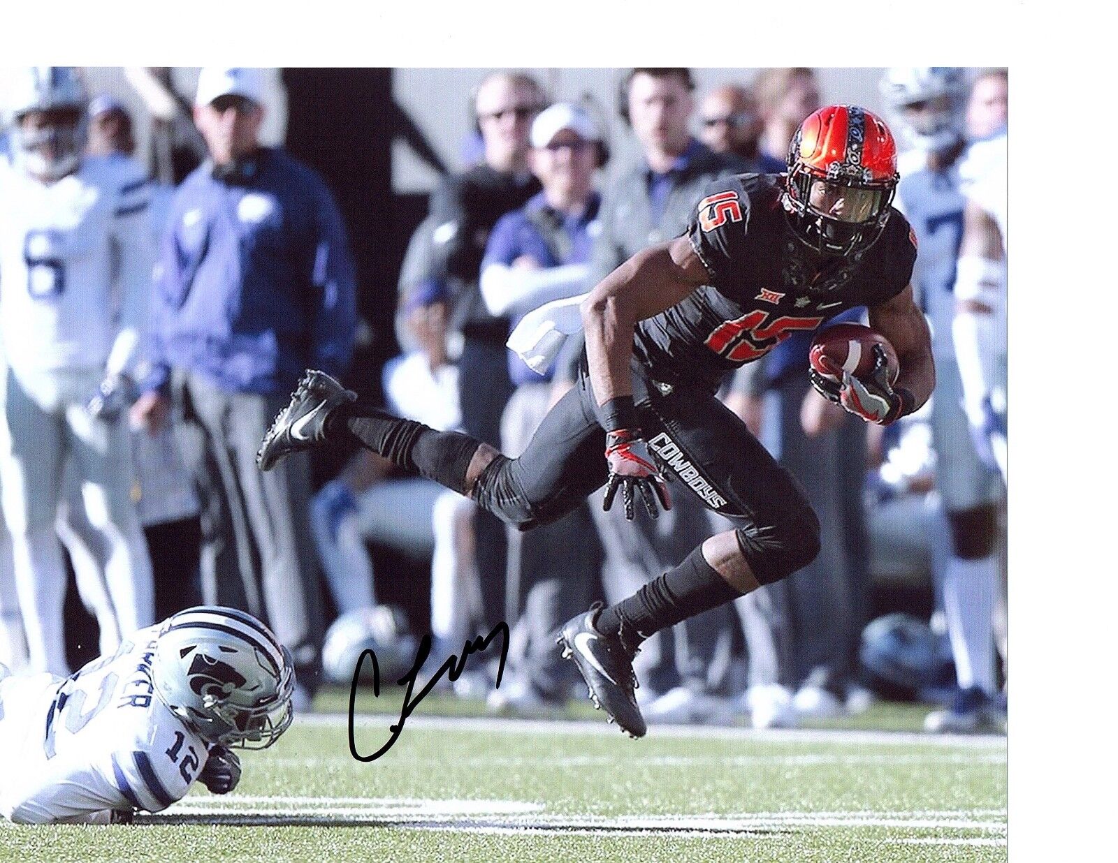 Chris Lacy Oklahoma State Cowboys signed autographed 8x10 football Photo Poster painting COA