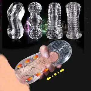 Clear Silicone Realistic Vagina Male Masturbator Pocket Pussy Stroker Cup  SexToy