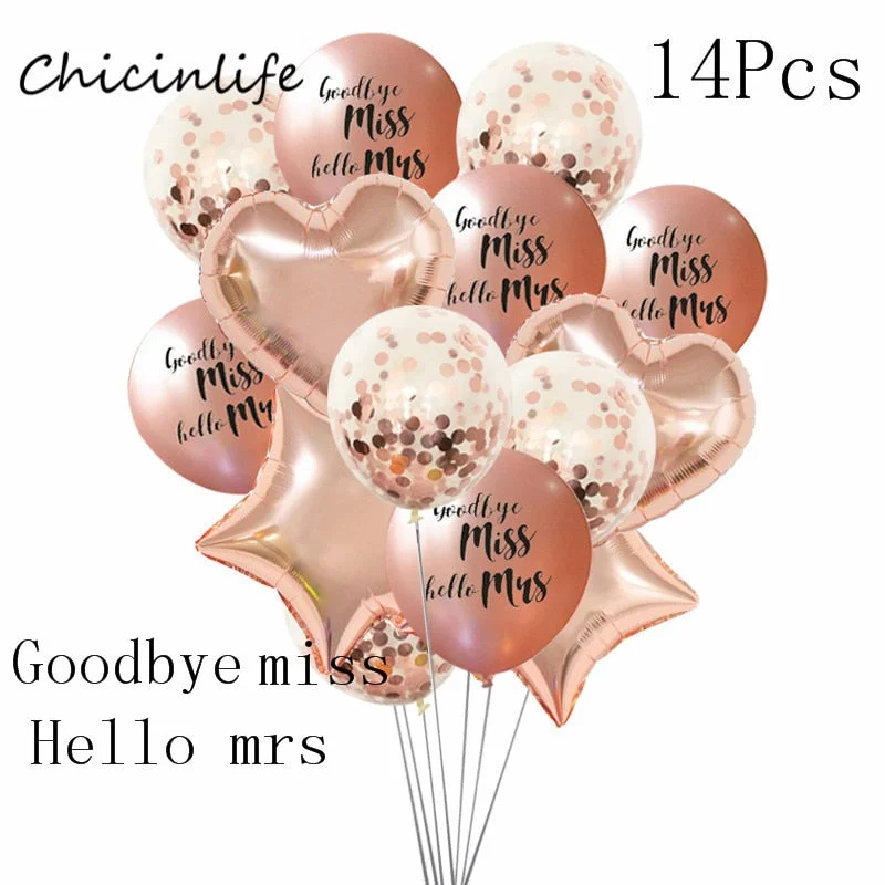 Chicinlife Rose gold Bride To Be Latex Balloons heart star balloon Bachelorette wedding party decoration