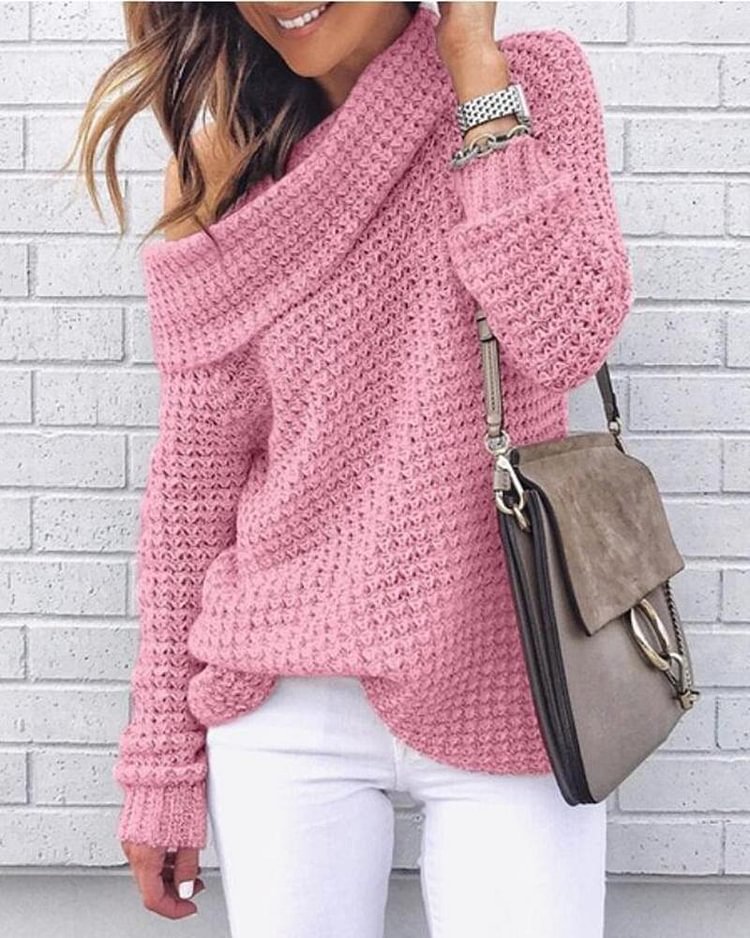 Chunky Knit Cowl Neck Sweater - Shop Trendy Women's Clothing | LoverChic