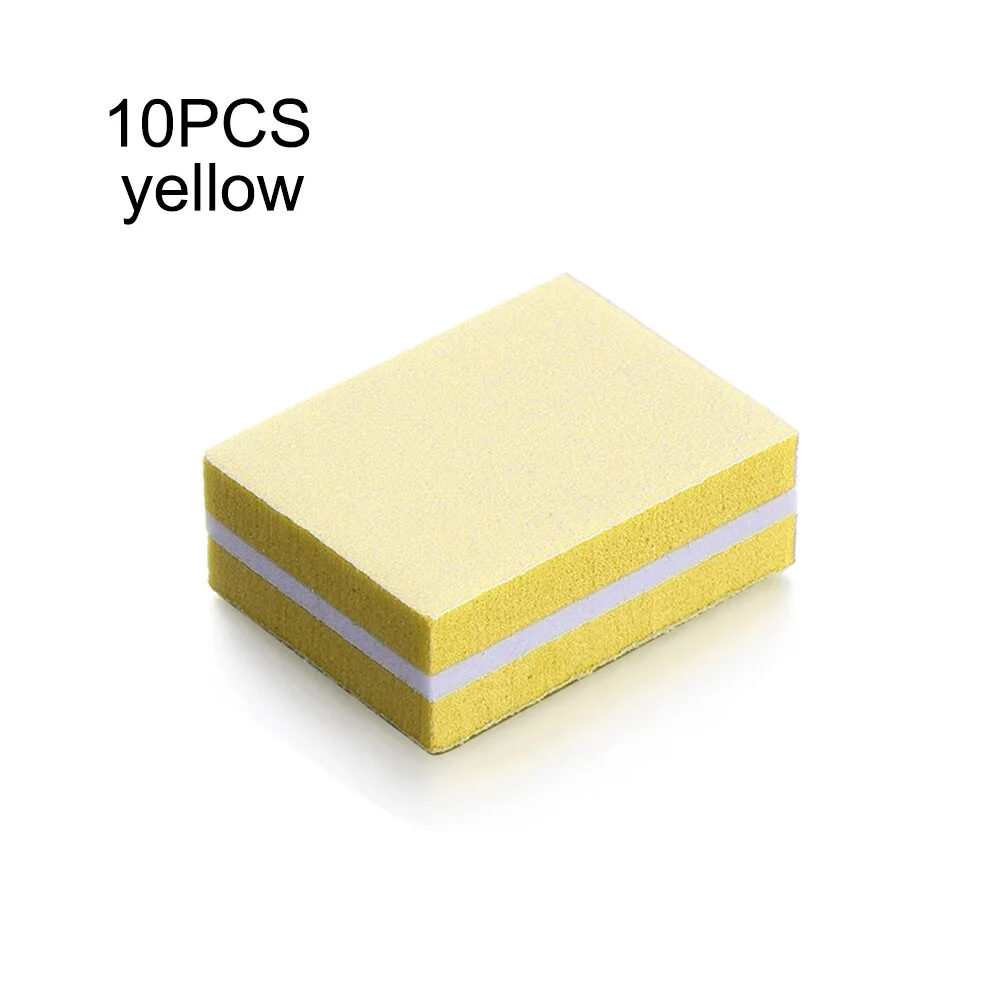 10Pcs lot Double-sided Mini Nail File Blocks Colorful Sponge Nail Polish Sanding Buffer Strips Polishing Manicure Tools-Nail Inspo