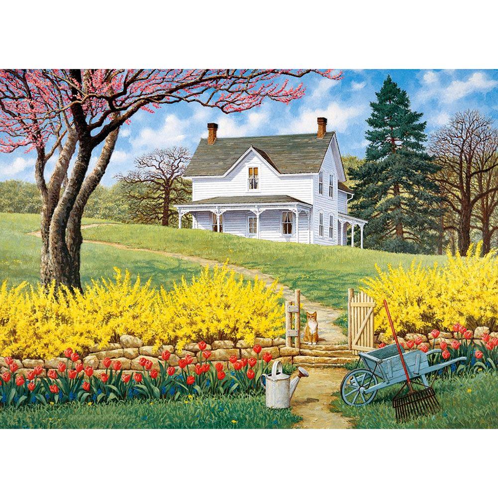 

30x40cm Round Drill Diamond Painting-House, 501 Original
