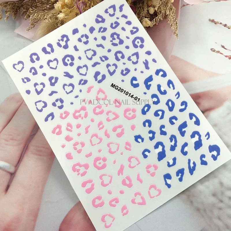 Nail Art 3D Stickers Decals Hearts Gold Manicure Nails Design Adhesive Sticker Wraps Tip Decoration-Nail Inspo