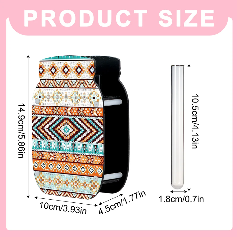 Mandala Acrylic Double Sided Special Shape Diamond Painting Vase for Home