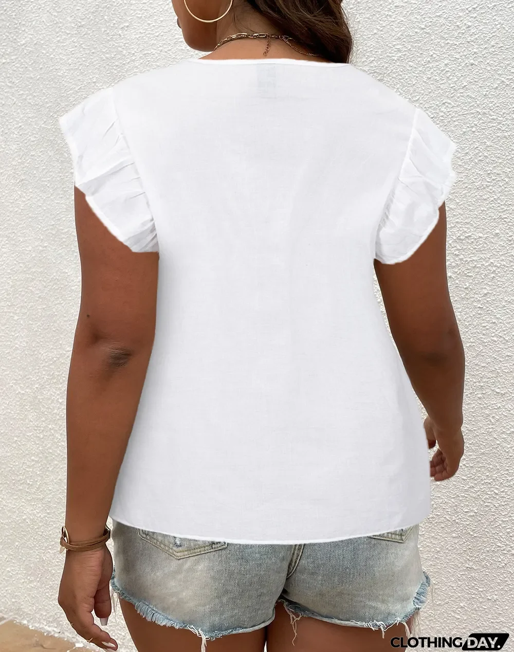 Plus Size Women's Summer White Shirt