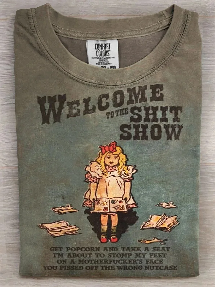 Teecade Teecade Vintage Funny Welcome To The Shit Show Art Print T-shirt