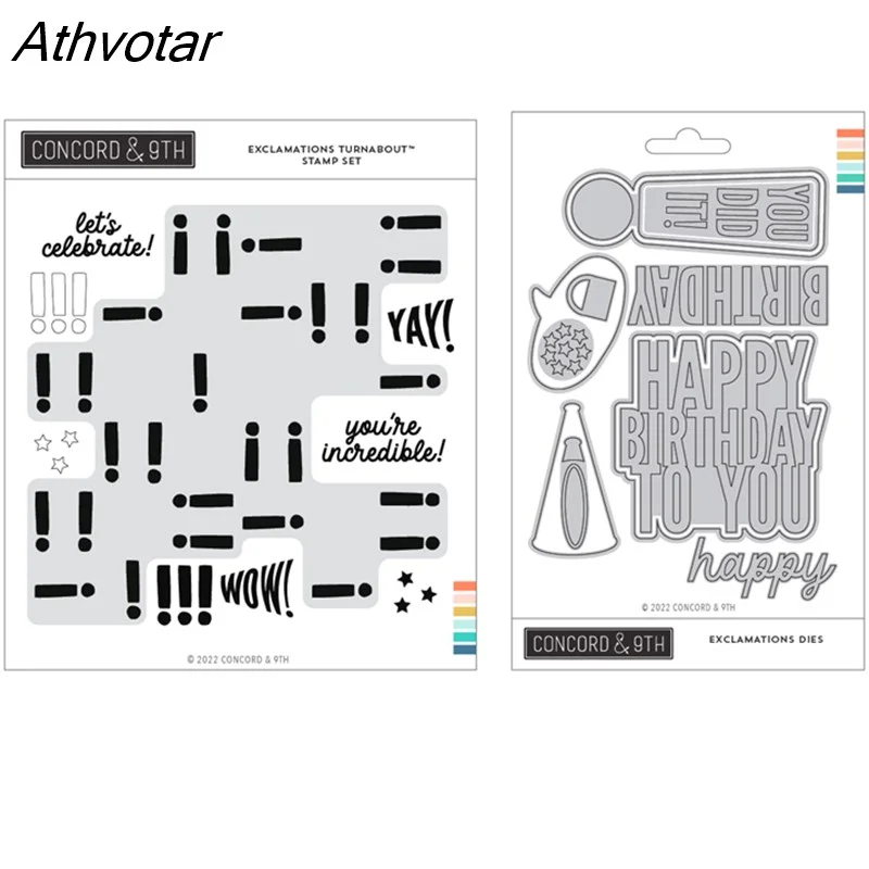 Athvotar New Pop-Up Shoppe Metal Cutting Dies and Clear Stamps Scrapbook Diary Secoration Embossing Template Diy Greeting Card
