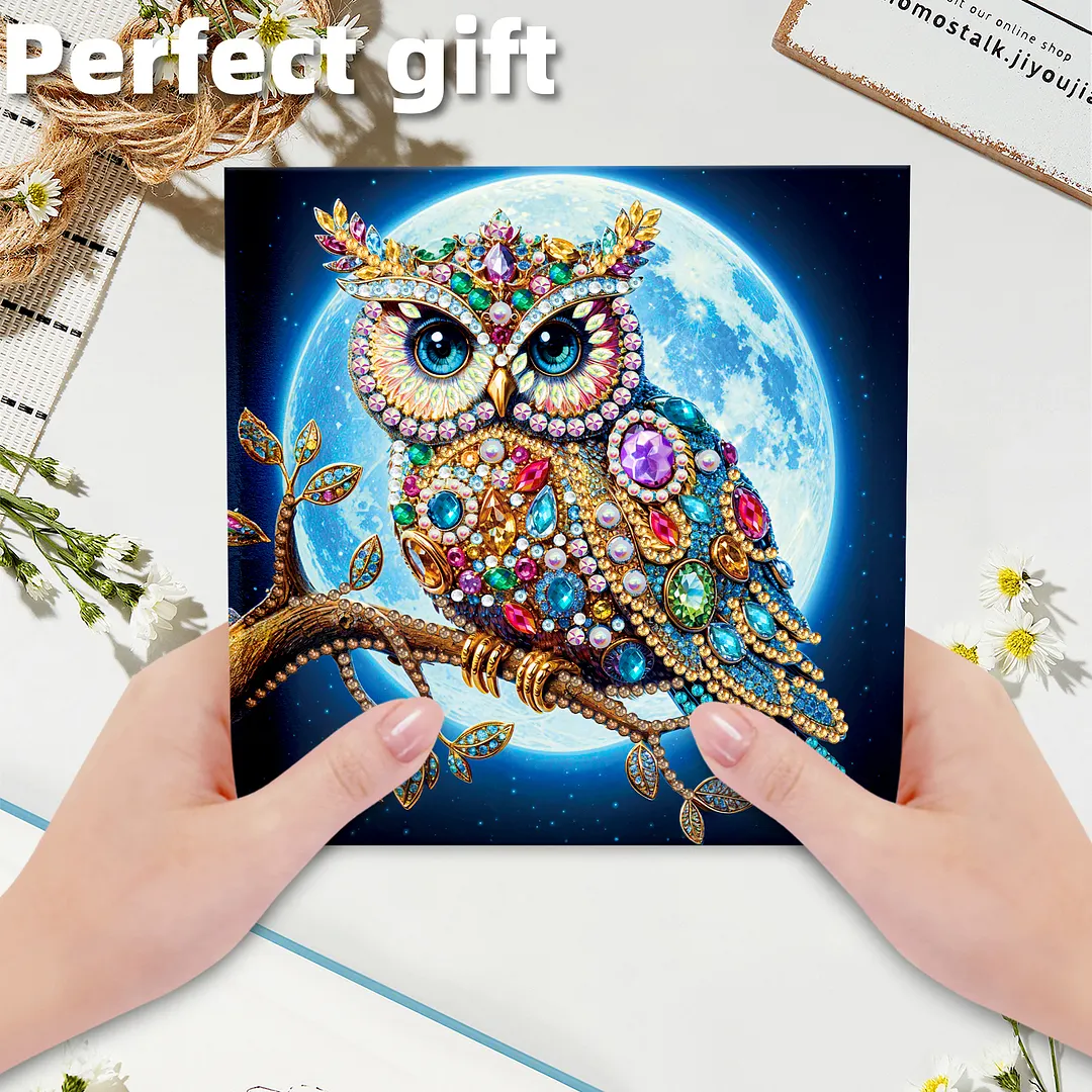 6pcs Gemstone Animals DIY Diamond Painting Greeting Card Kits with Envelopes Diamond Art Greeting Cards Diamond Art Cards Kits for Adults DIY Crafts Family Friend Gifts