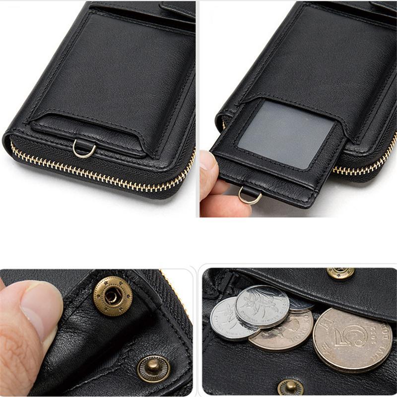 Casual Style Card Slot Currency Pocket Magnetic Closure Soft Leather Wallet