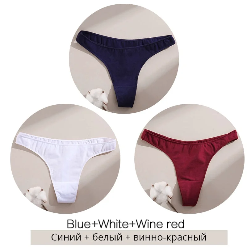 FINETOO Sexy Thongs Women Cotton T-back Underpants M-XL Ladies G-string Underwear Low Waist Female Thong Panties Lingerie 2021