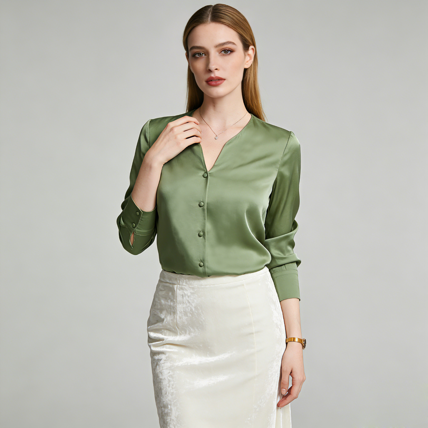 Elegant Silk Shirt with Fashionable Long Sleeves REAL SILK LIFE