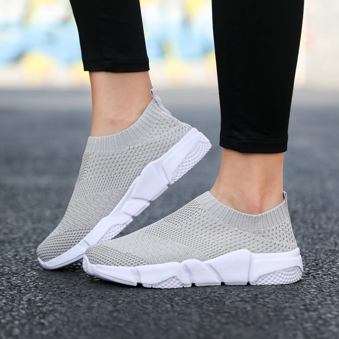 Women Flat Slip on Black Shoes Woman Lightweight Walking Sock Sneakers Summer Casual Chaussures Femme Tenis Loafers Plus Size 42