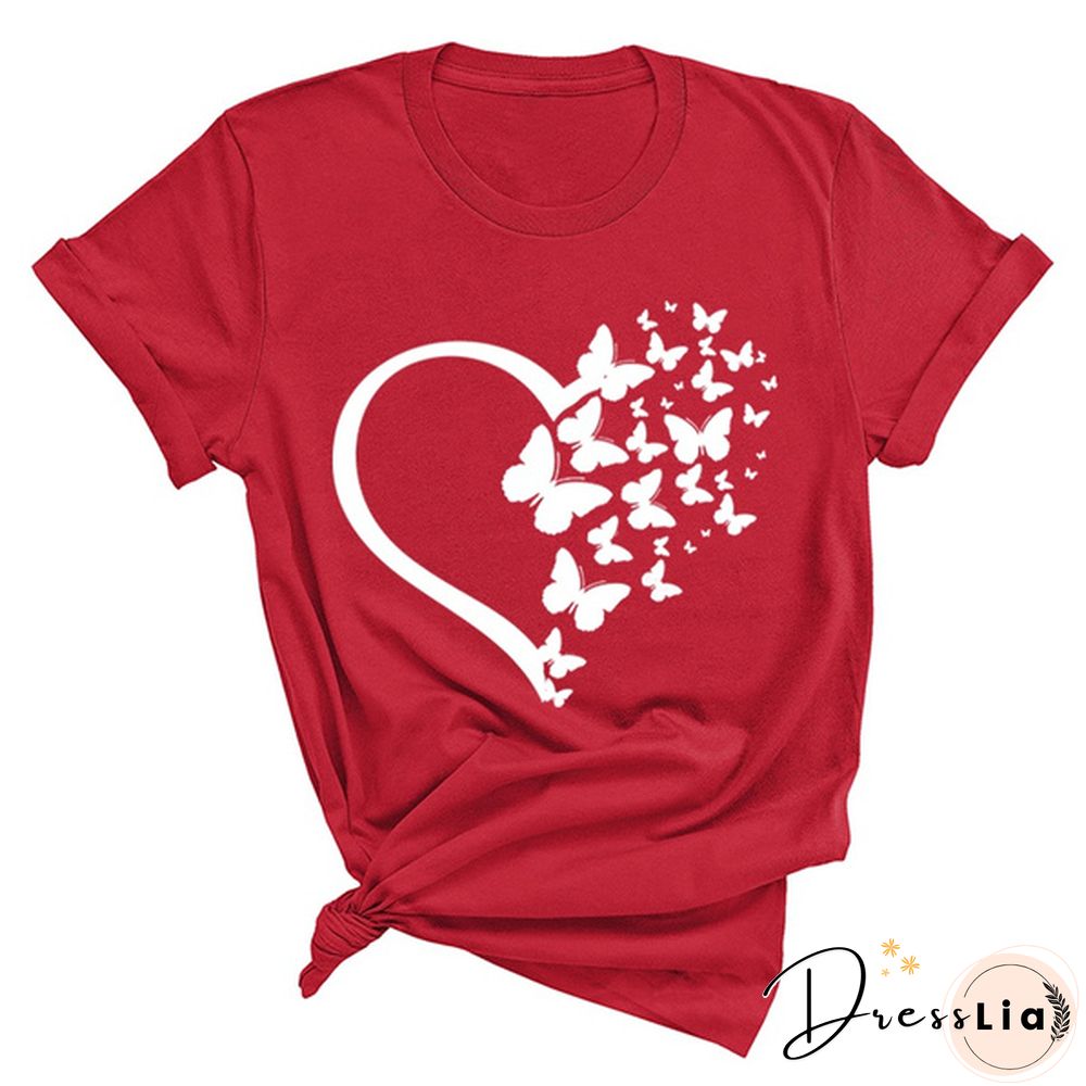 New Butterfly Print T Shirt Women Men Short Sleeve Tops Tees Summer Fashion Loose Casual T-Shirt