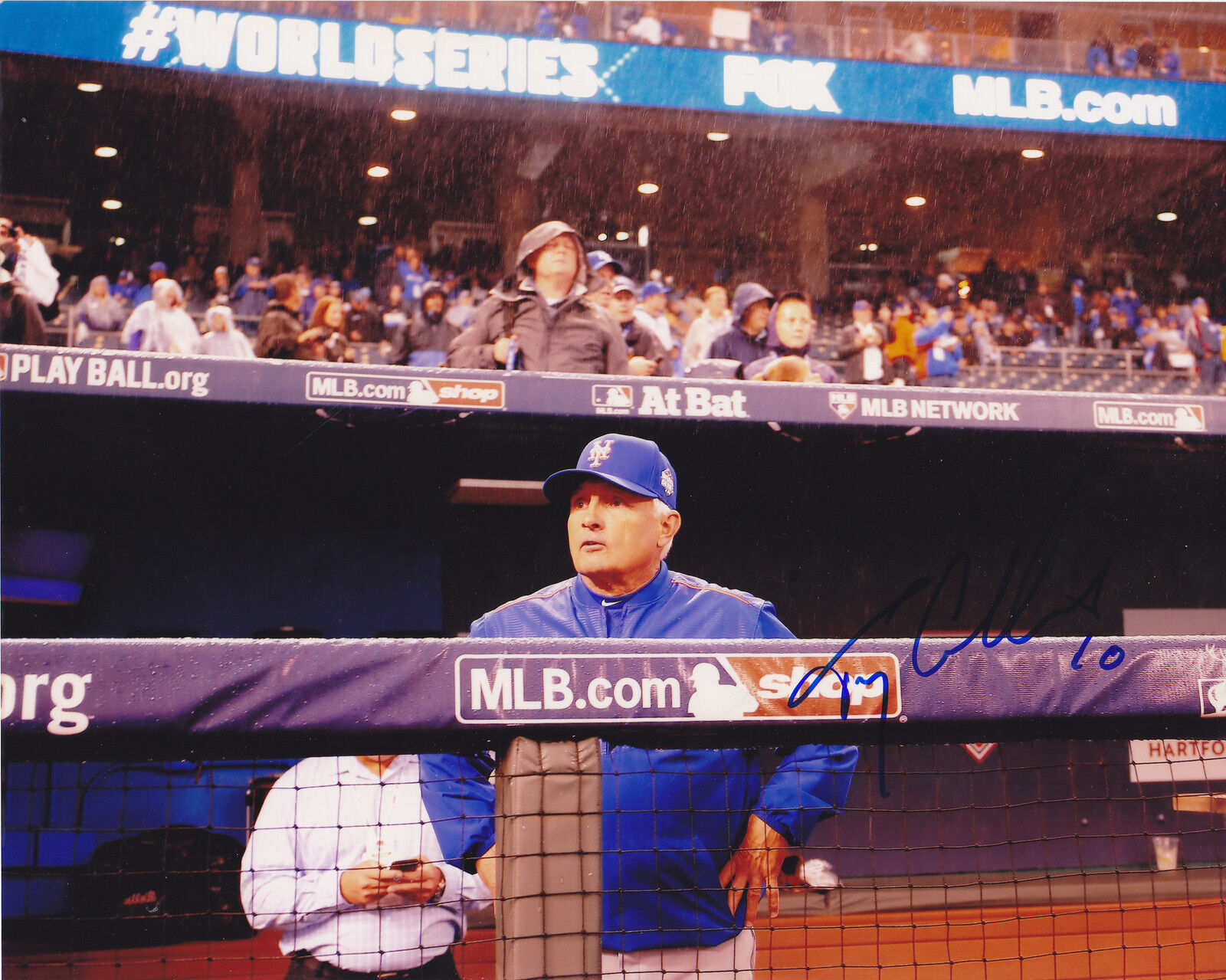 TERRY COLLINS NEW YORK METS ACTION SIGNED 8x10