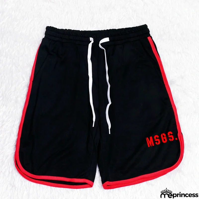 Men's Polyester Printed Pattern Breathable Fitness Sports Short