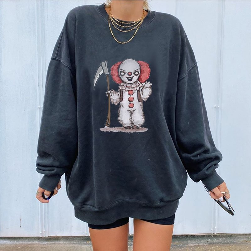 Basic clown sickle designer print long sleeves sweatshirt - Krazyskull