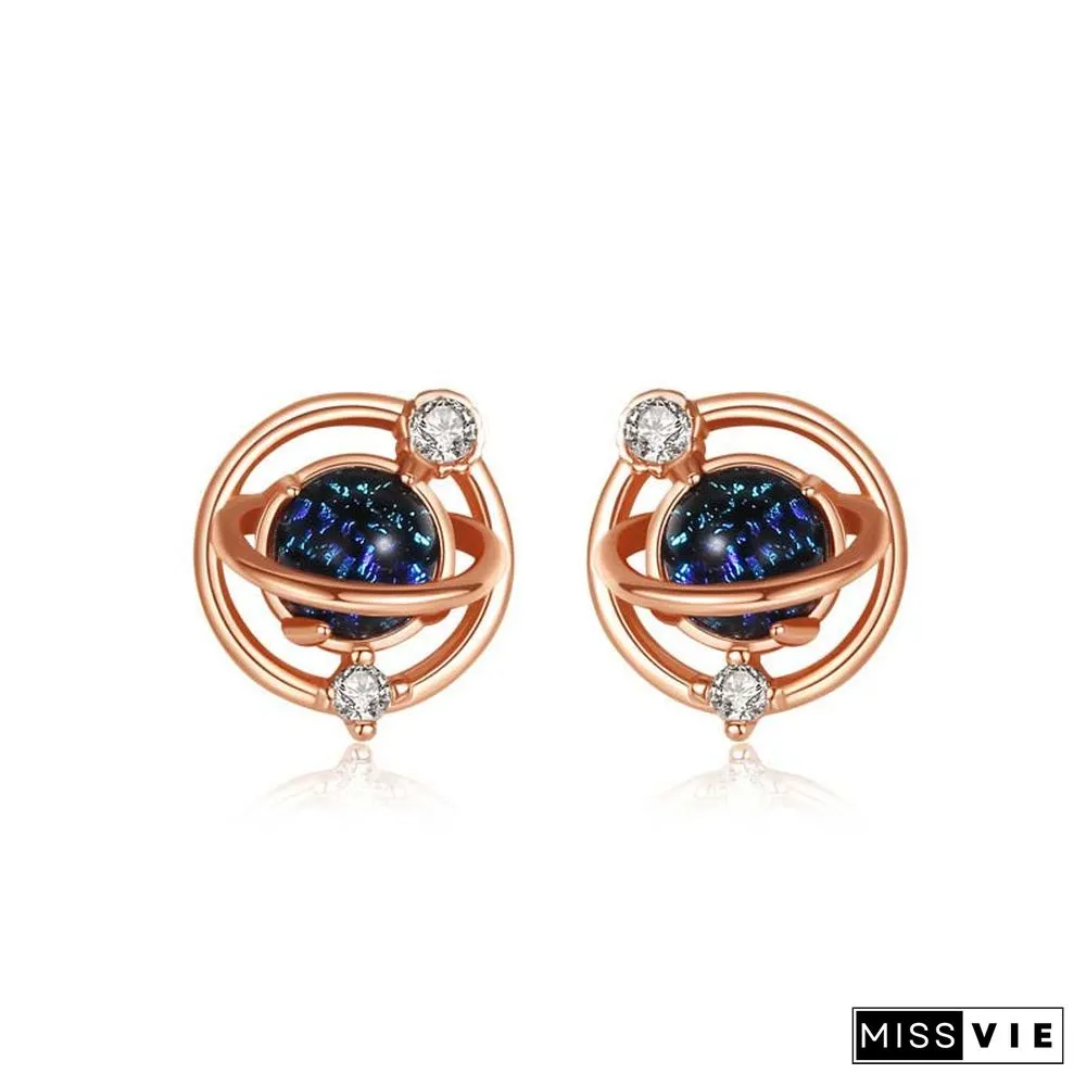Star Crystal 925 Sterling Silver Stud Earrings