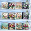 12Pcs Flower Bouquet DIY Diamond Painting Greeting Cards for Adult Holiday Gifts