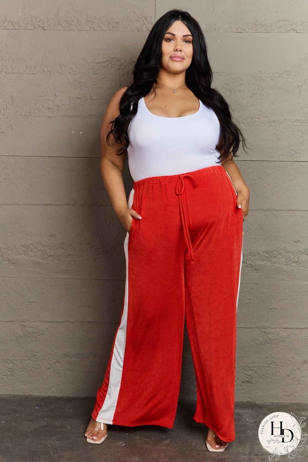Culture Code Keep It Casual Full Size Color Block Stripe Long Pants