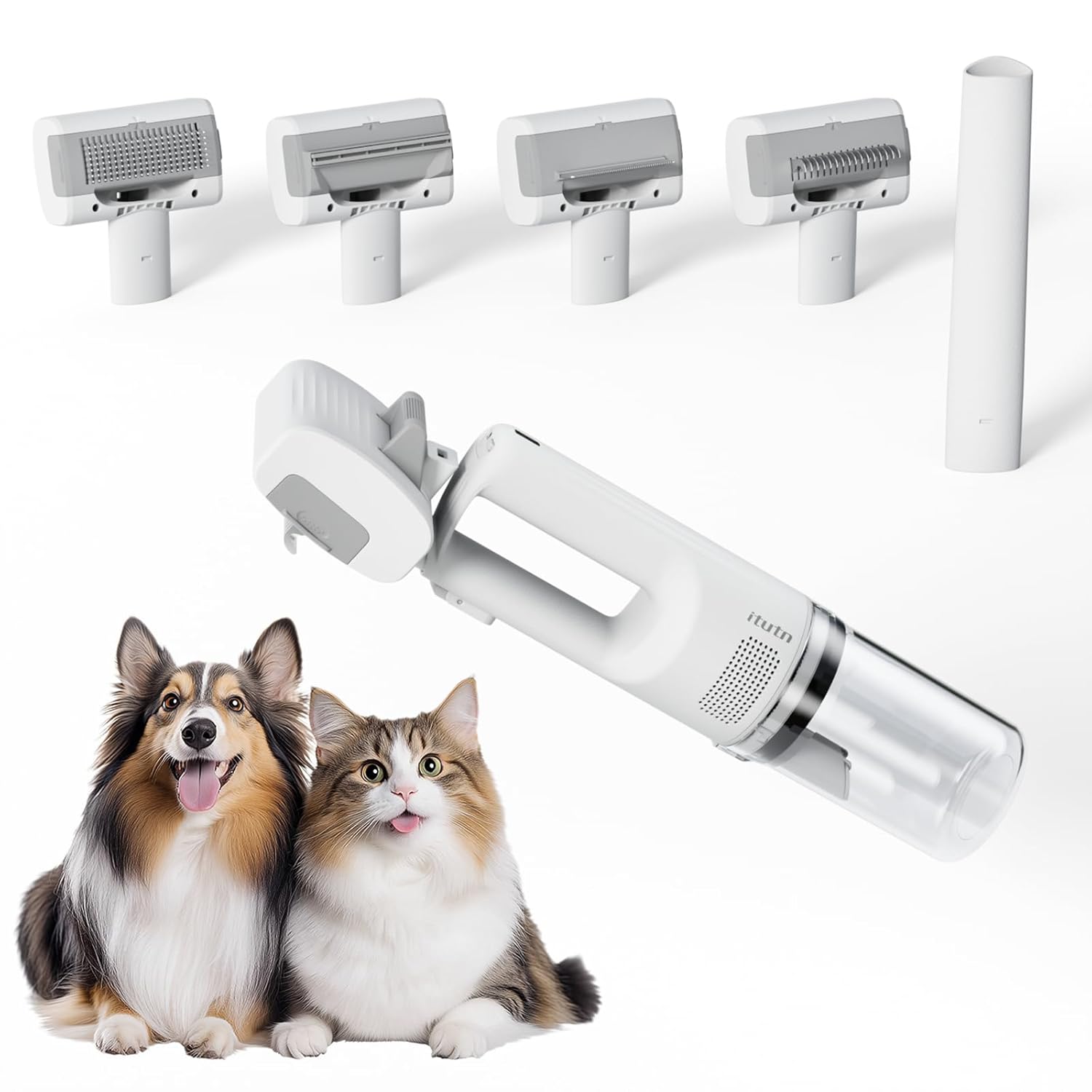 Pet Grooming Vacuum, Handheld Pet Grooming Kit with Strong Suction for Dogs and Cats