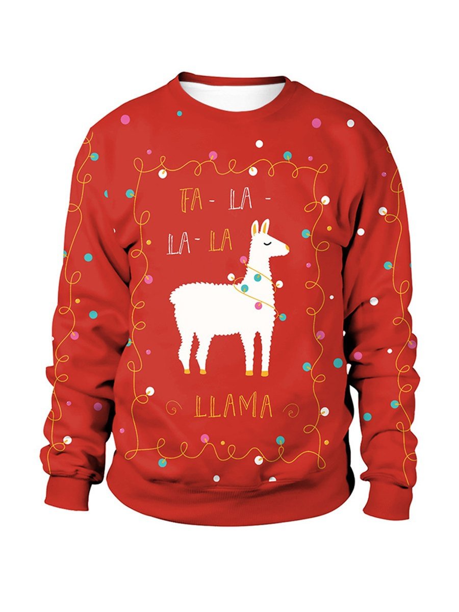 Christmas Elk Graphic Pullover Sweatshirt