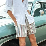 Summer Retro Surf Stripe Shorts