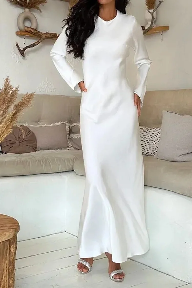 Women's Fashion Solid Color Casual Home Slim Fit Maxi Dress