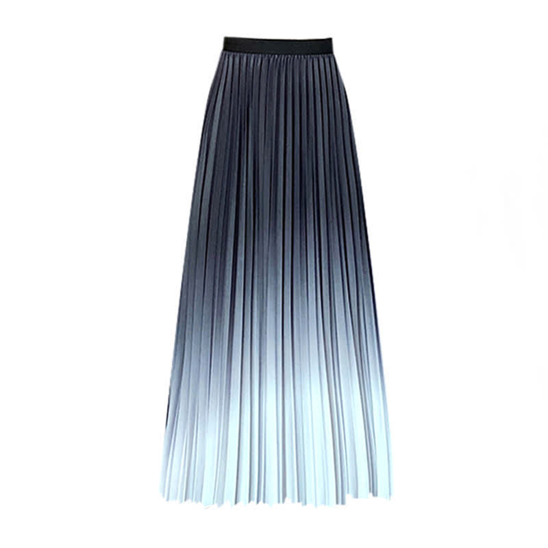 Gradient Color High Waist Pleated Skirt