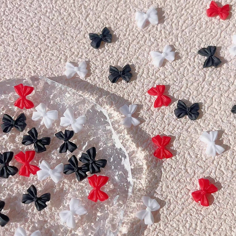 Sweet Minimalist Classic Style Bow Knot Resin Nail Decoration Accessories 20 PCS/Package