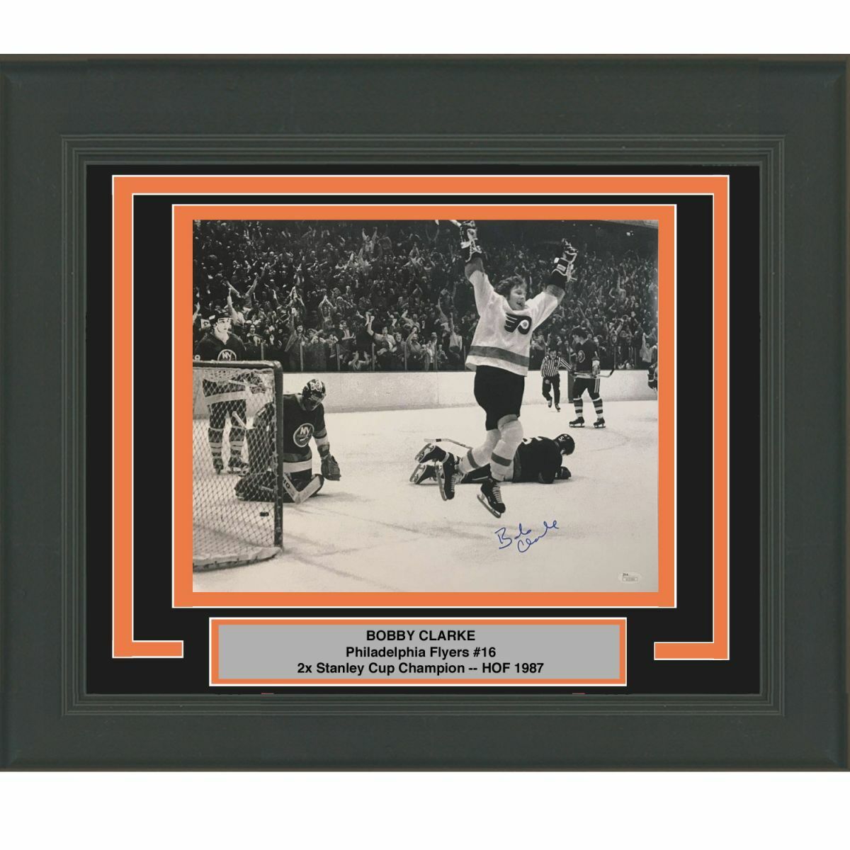 FRAMED Autographed/Signed BOBBY CLARKE Philadelphia Flyers 16x20 Photo Poster painting JSA COA