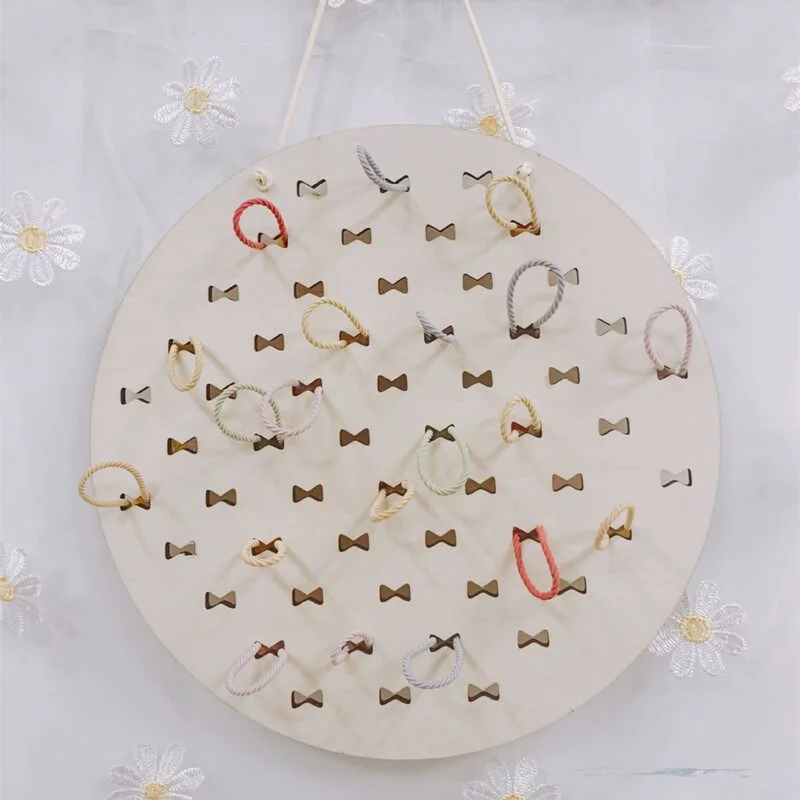 INS Nordic Wooden Baby Hairpin Hair Clip Holder Kids Room Decoration Wall Ornament Photos Storage Organizer Nursery Party Props