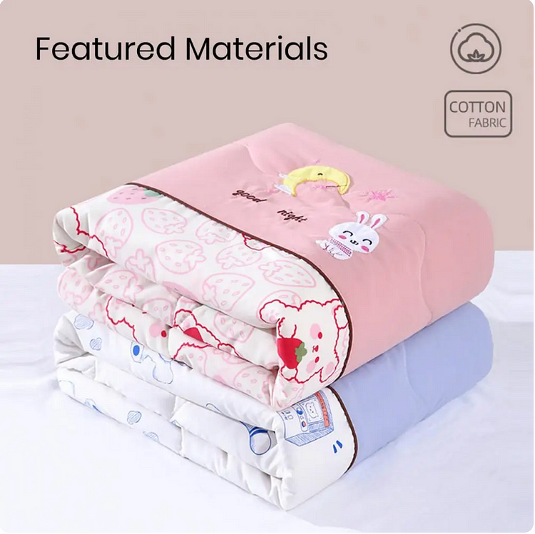 Baby Quilt Cartoon Pattern Washable Breathable Keep Warm Thin Baby Summer Sleeping Air Conditioning Quilt Household Supply