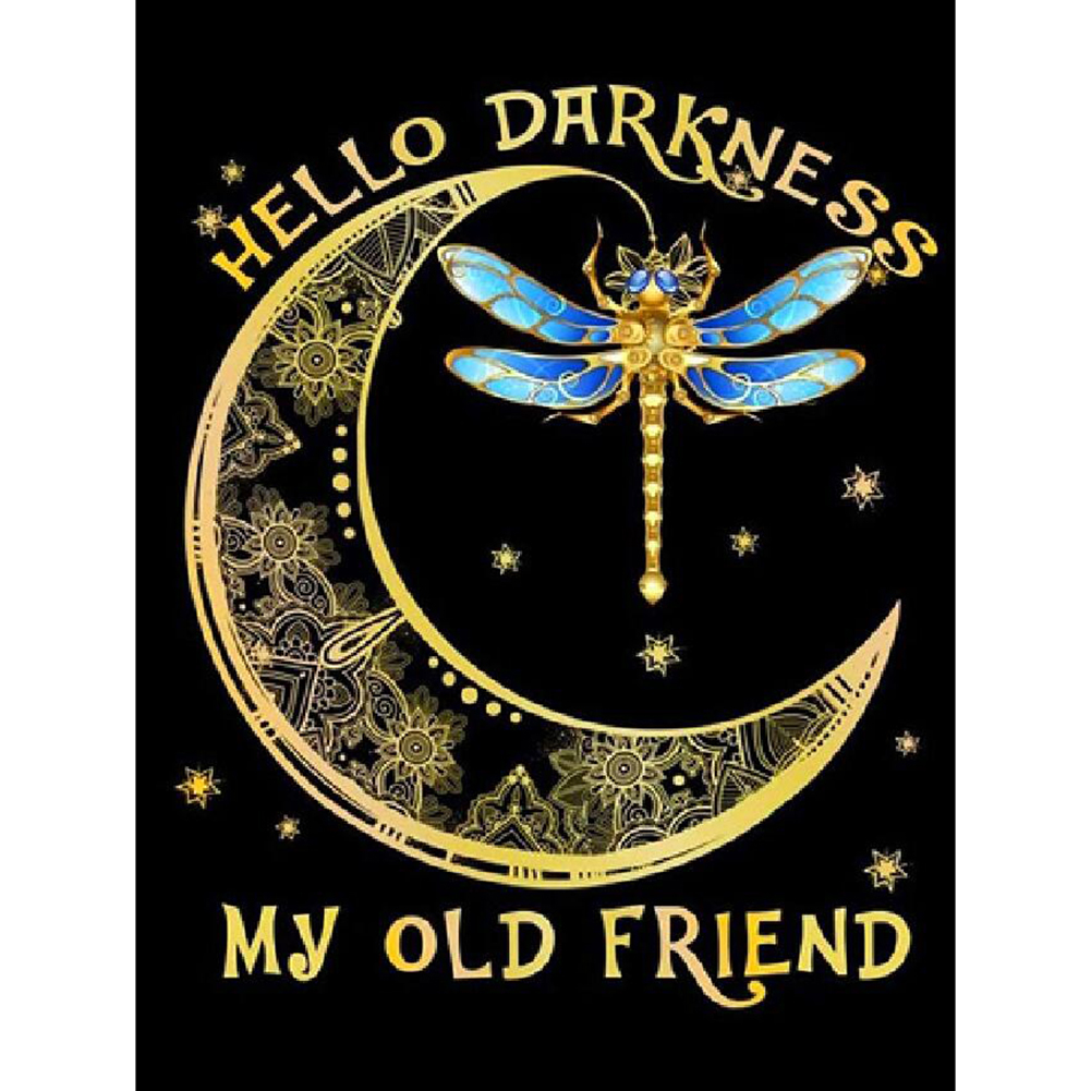 

Golden Dragonfly and Moon - Round Drill Diamond Painting - 30*40CM, 501 Original