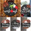 DIY Merry Christmas Welcoming Words Diamond Painting Pendant