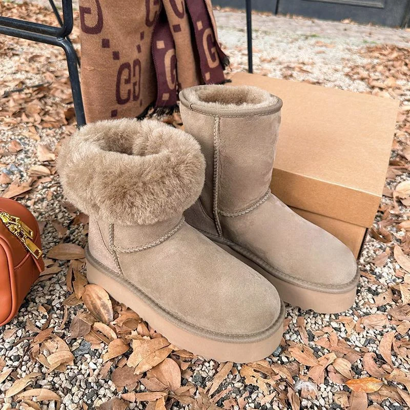 Breakj Breakj Autumn And Winter New Thick Bottom To Keep Warm Snow Boots Women With Velvet Winter Cotton Shoes