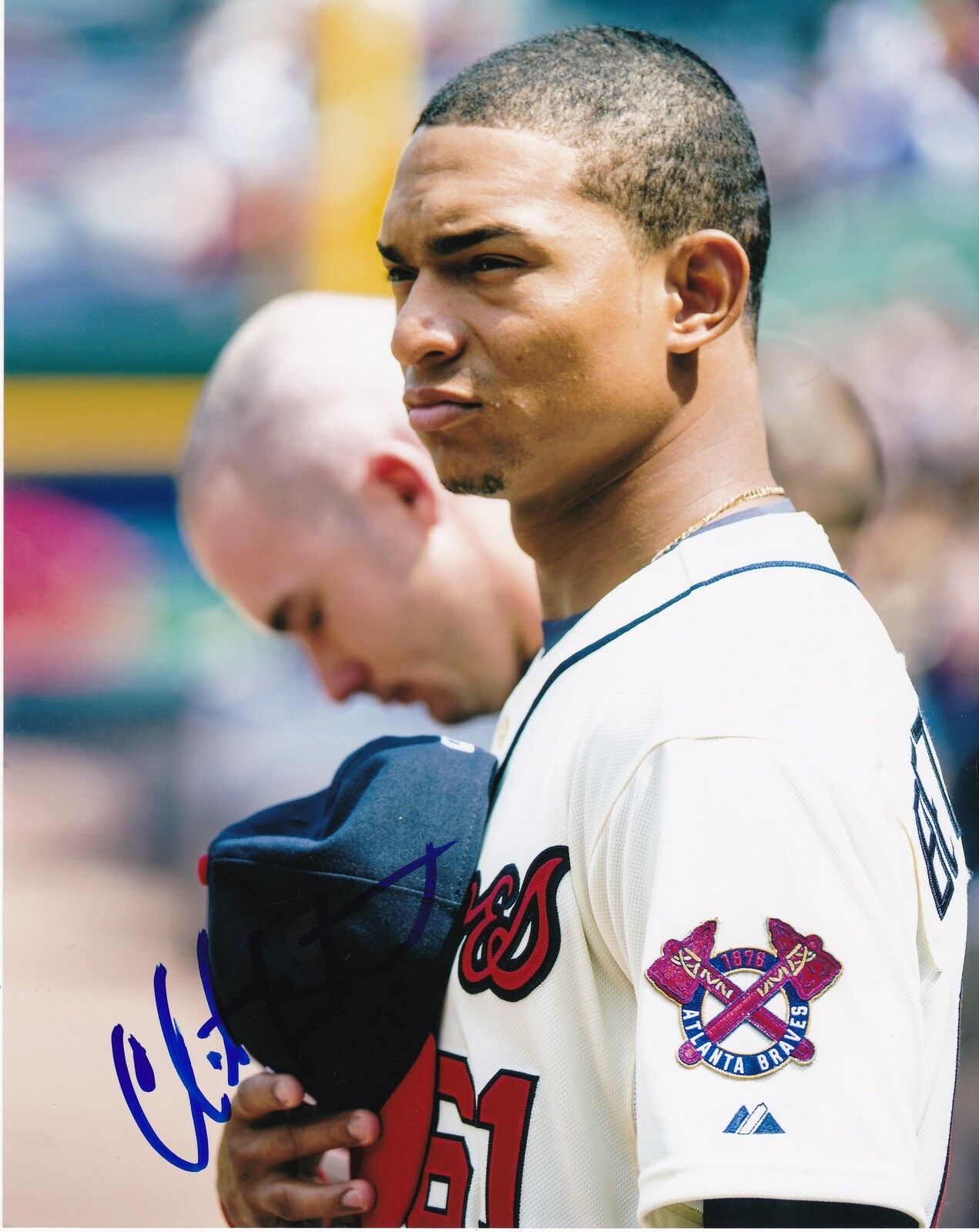 CHRISTIAN BETHANCOURT ATLANTA BRAVES ACTION SIGNED 8x10