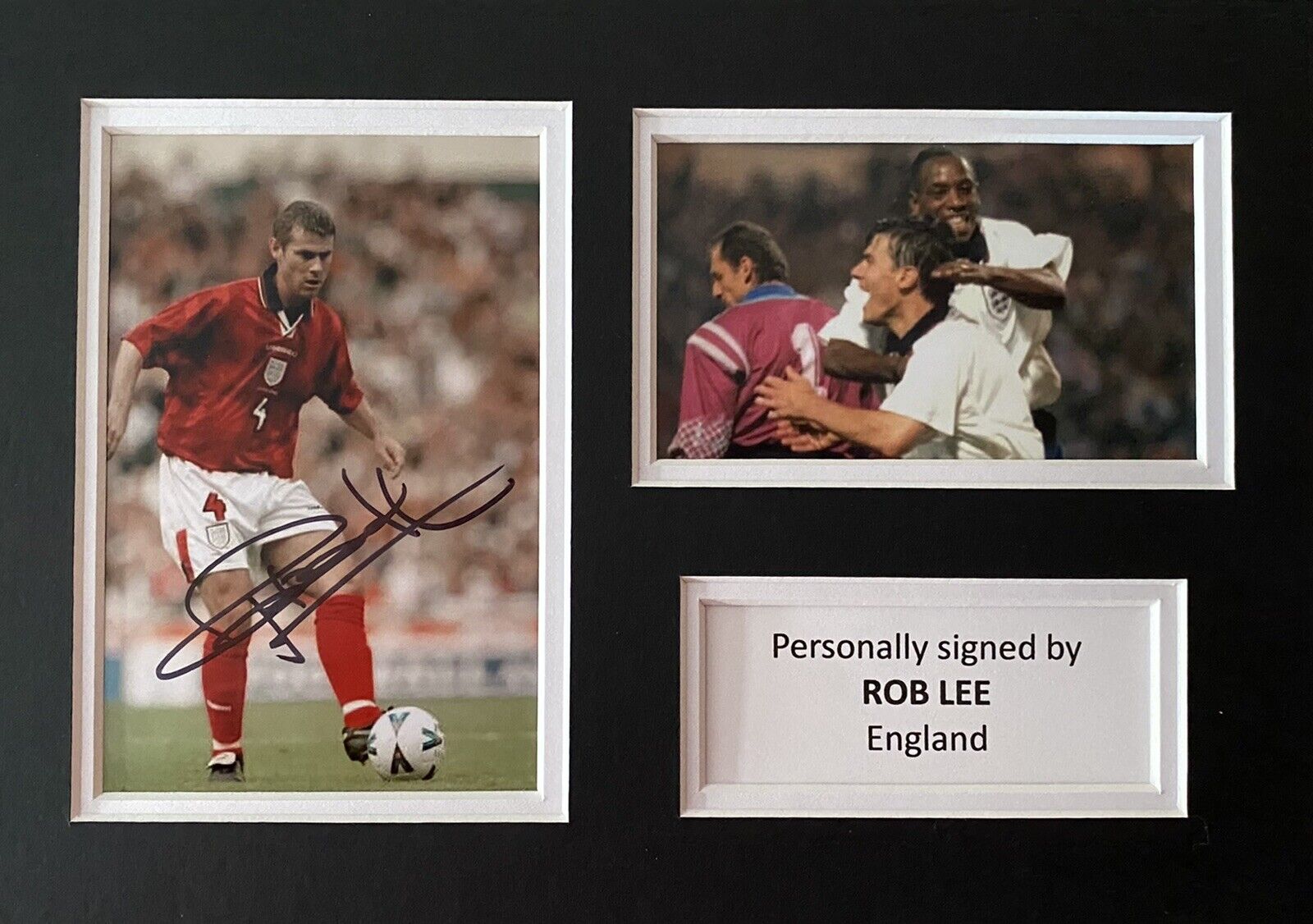 Rob Lee Genuine Hand Signed England Photo Poster painting In A4 Mount Display