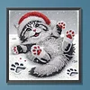 Diamond Painting - Partial Special Shaped Drill - Winter Cat(Canvas|30*30cm)