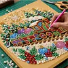 Christmas Train Framed Pearl Painting Kit 25x25cm for Adults