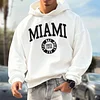 Unisex Oversized Surfing Place Name College Style Logo Print Casual Hoodie by Inlyline