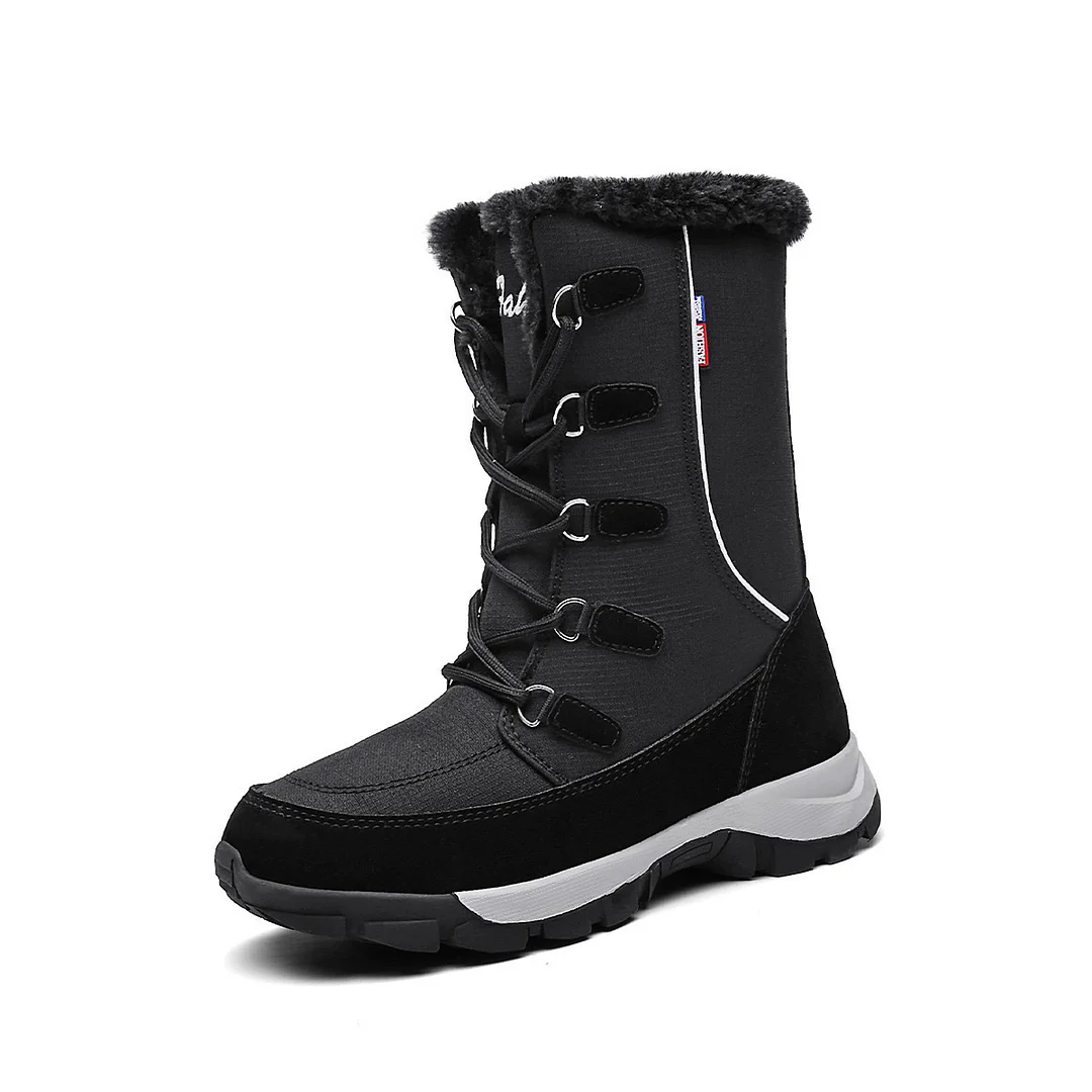 Letclo™ New Women's Plush Warm Leather Snow Boots letclo Letclo