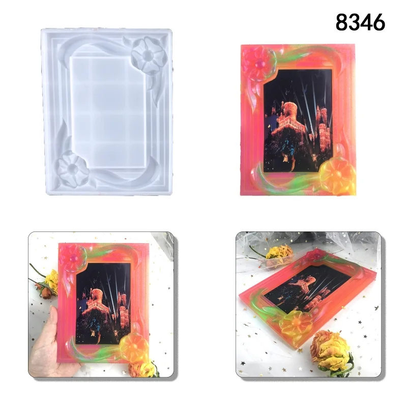 Flower Photo Frame Ornament Silicone Mold