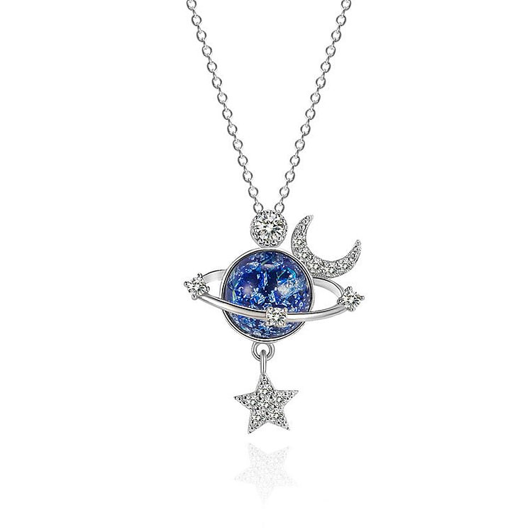 Moon & Stars Planet Necklace "You Are The Most Special Star in The Universe"